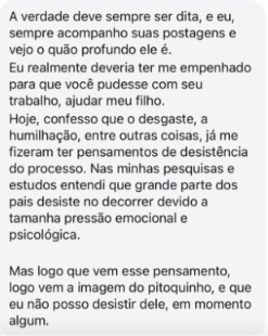 Depoimento enviado por cliente à Thuany Braz.